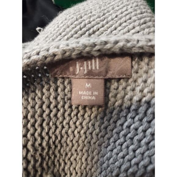 J. JILL Sweater Size Medium Gray Loose Tunic Chunky High neck Minimalist Capsule - Picture 5 of 7